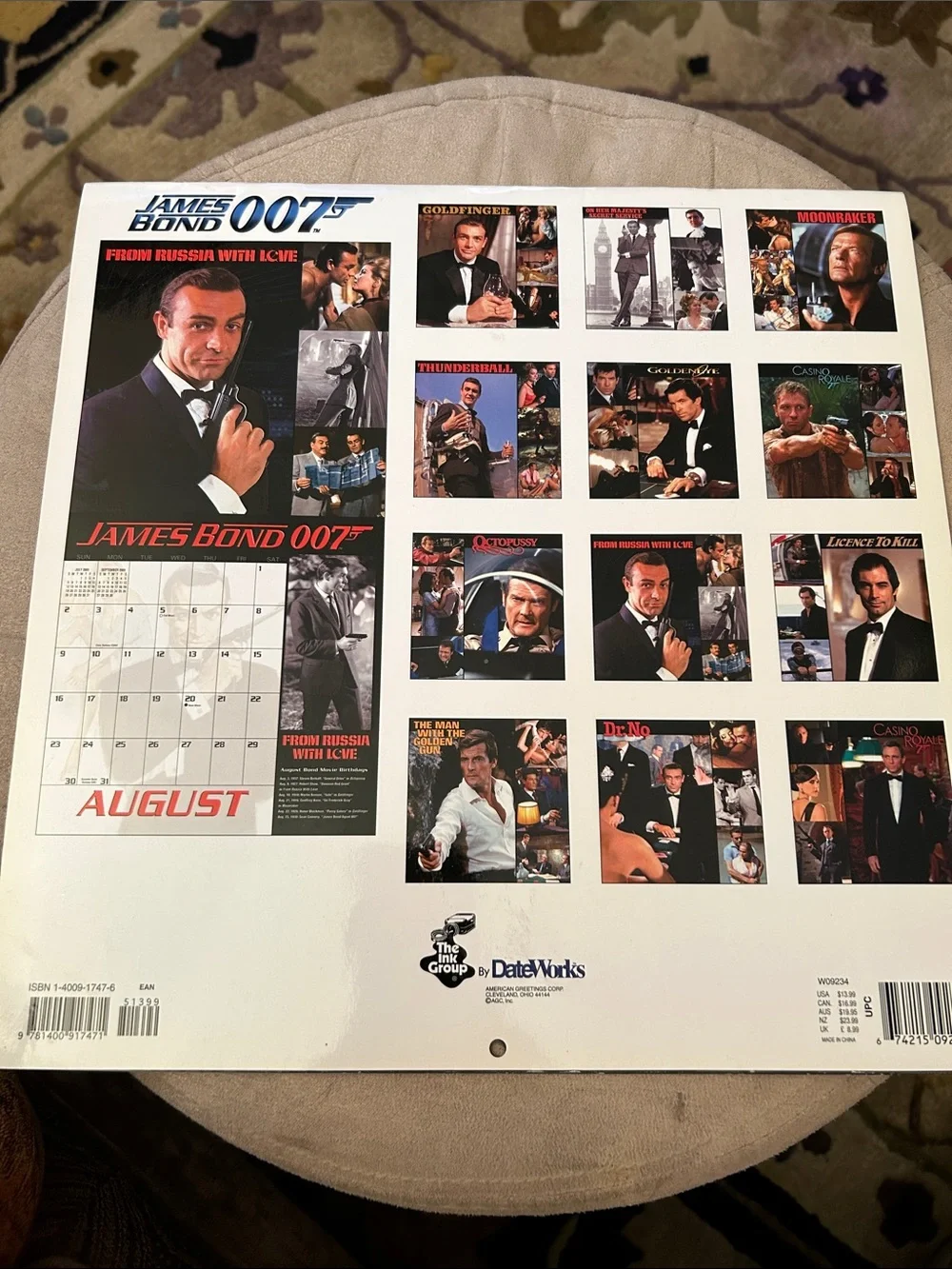 2009 and 2010 James Bond 007  Wall Calendars